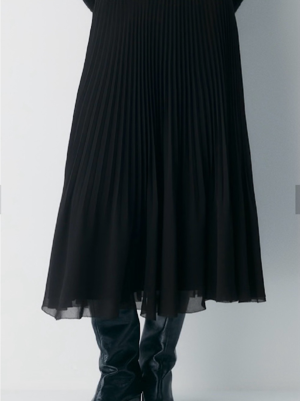 Wilfred Black Pleated Midi Skirt